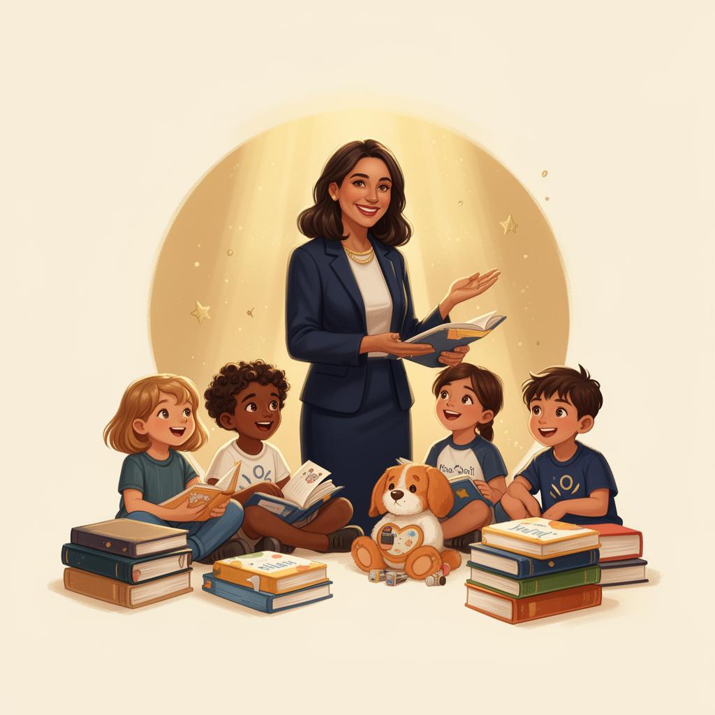 Founder reading with children